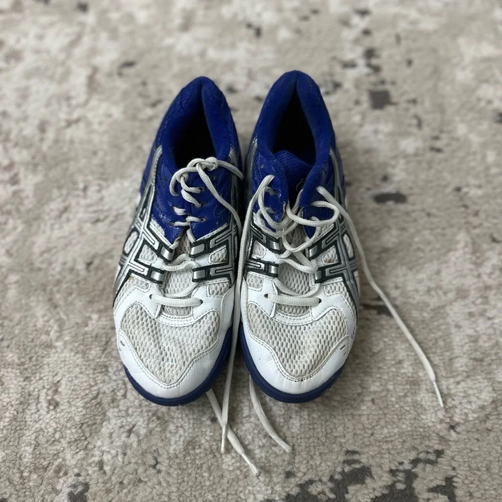 Asics Women's Royal Blue/Purple & White Gel-Rocket Indoor Shoe, Size 6
